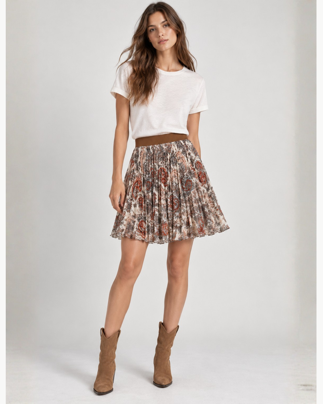 Knee-length Chiffon Skirt