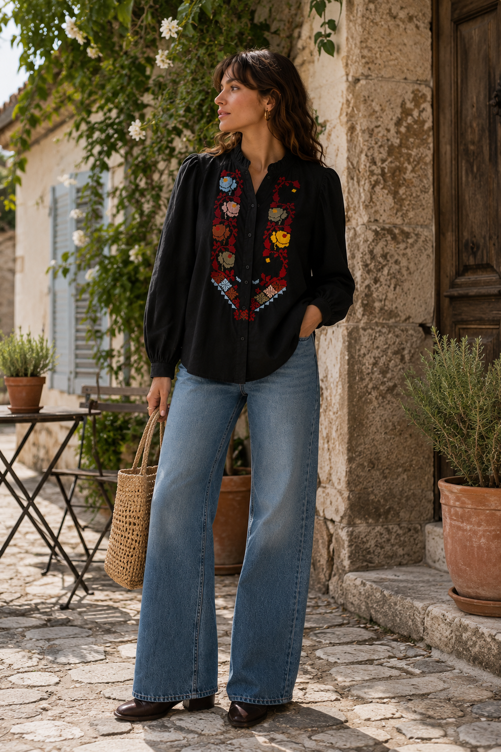 Annabel Emblem Panel Shirt