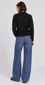 Minnie Rose Cashmere Henley Polo with Pocket at Romi Boutique
