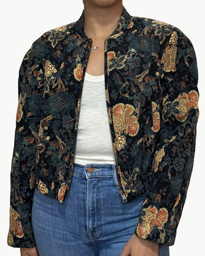 LAVINIA SILK QUILTED BOMBER JACKET IN NUIT