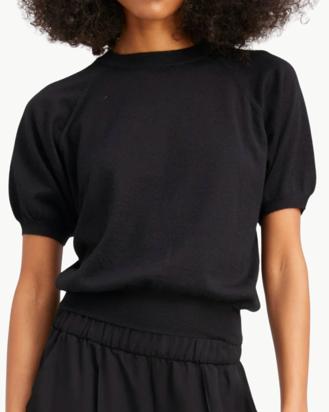 SPRWMN CASHMERE SHORT SLEEVE RAGLAN SWEATER at Romi Boutique