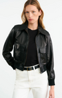 Nili Lotan REDLEY LEATHER BOMBER JACKET at Romi Boutique