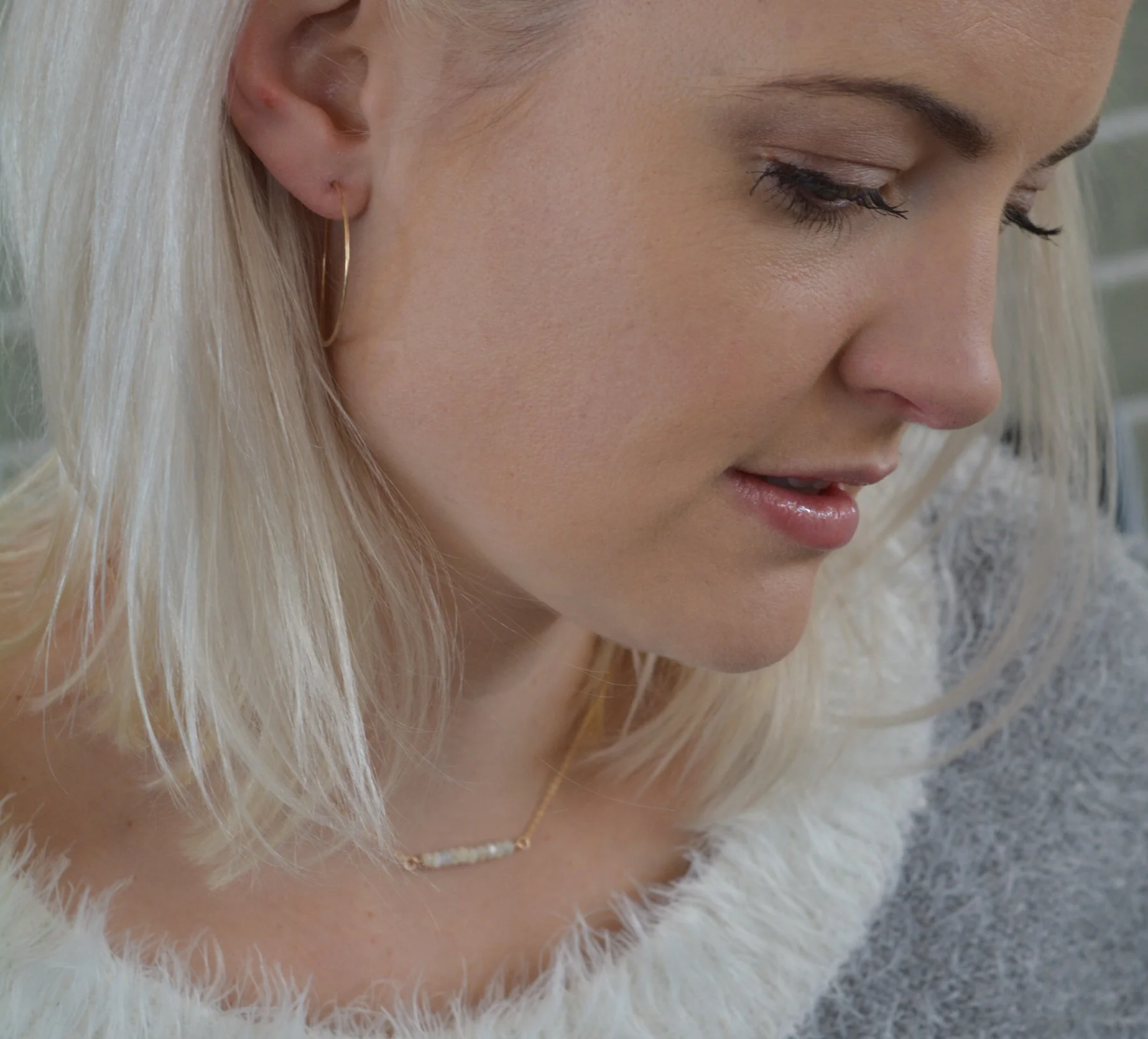 Romi SMALL GOLD HOOP EARRING at Romi Boutique