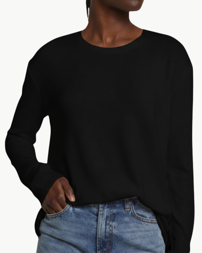 THE LONG SLEEVE KNIT TEE IN BLACK