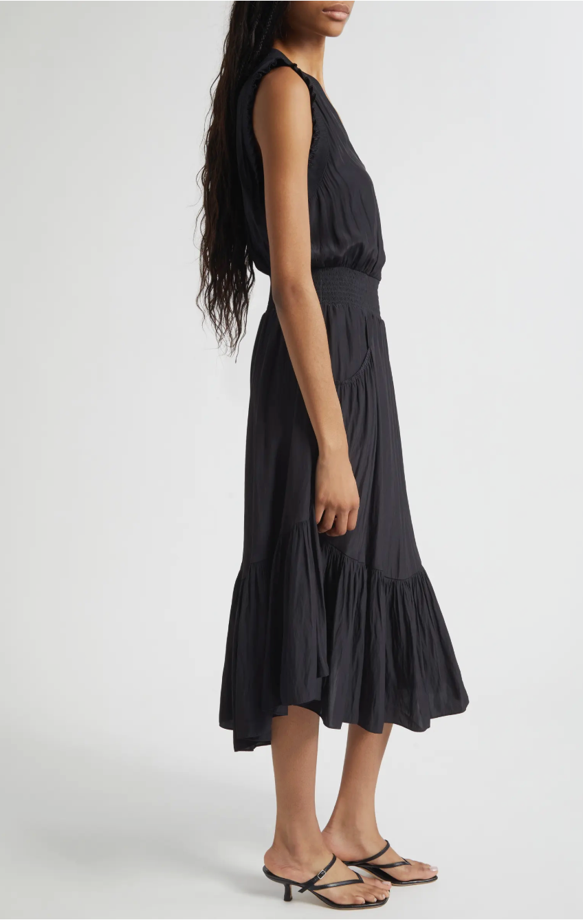 Ramy Brook COCO SMOCKED SLEEVELESS DRESS at Romi Boutique