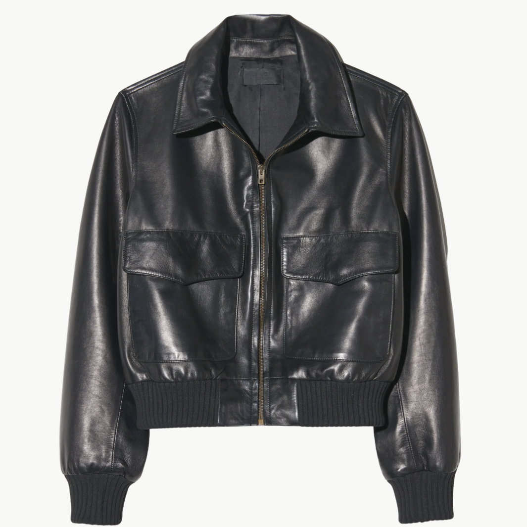 Nili Lotan REDLEY LEATHER BOMBER JACKET at Romi Boutique