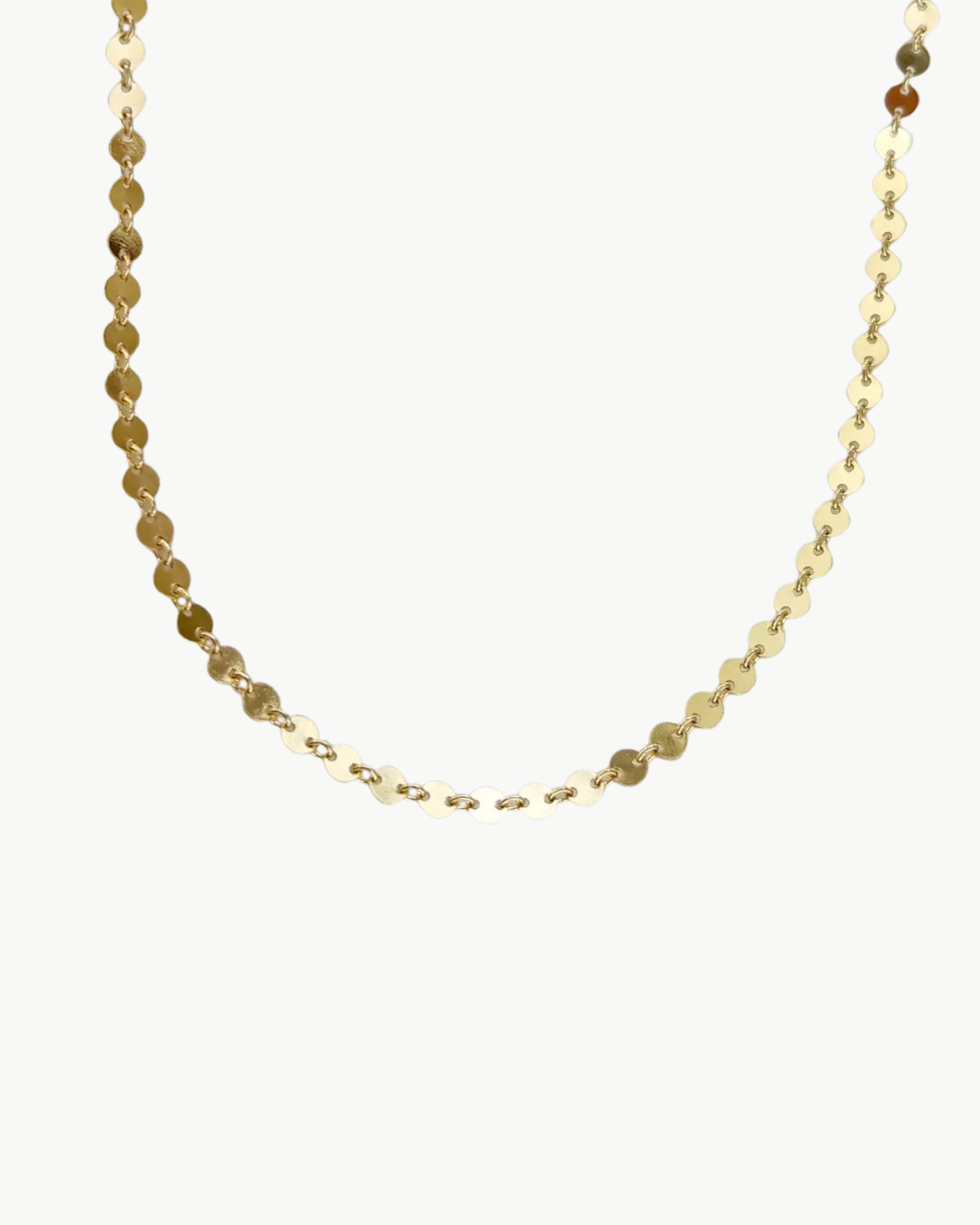 LUXE SEQUIN DISC CHAIN NECKLACE IN GOLD