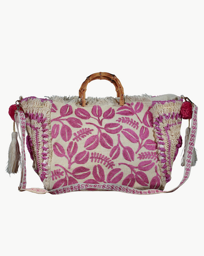 HARYALI JUTE TOTE IN FUSCHIA - Romi Boutique