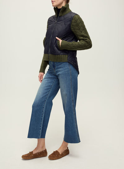 PATRA MIXED MEDIA JACKET IN NAVY/ARMY MELANGE