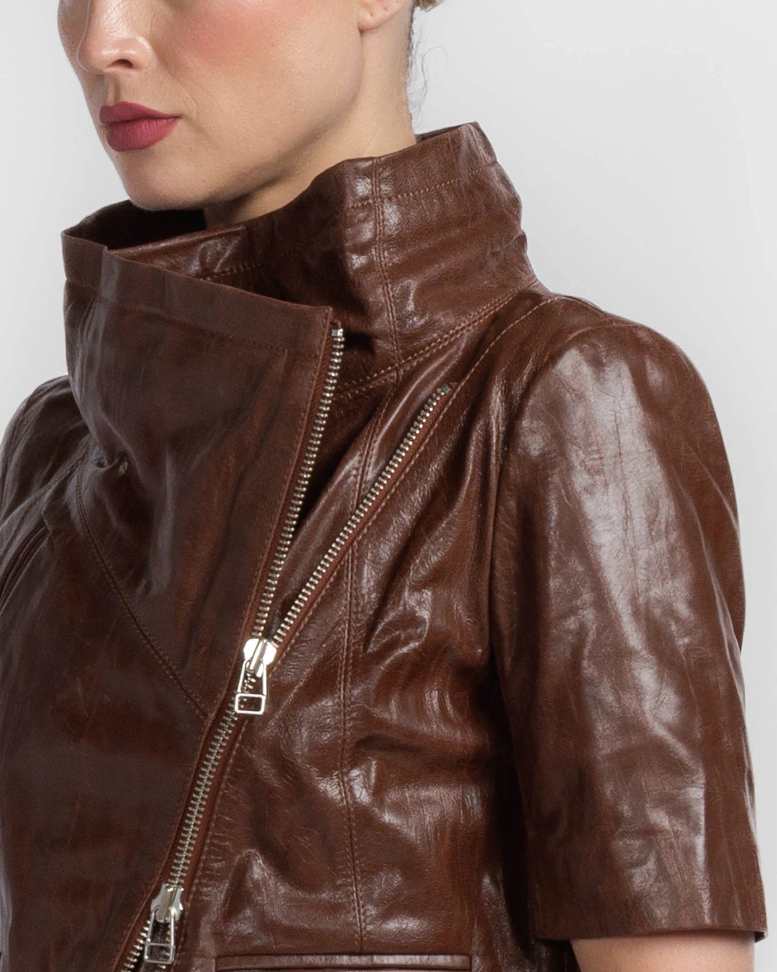Cropped Leather Jacket