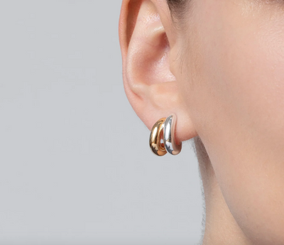 MINI FLORENCE EARRINGS IN TWO-TONE - Romi Boutique