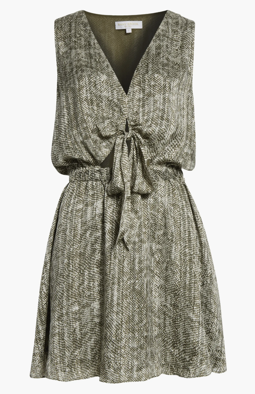 ITZEL DRESS IN OLIVE COMBO