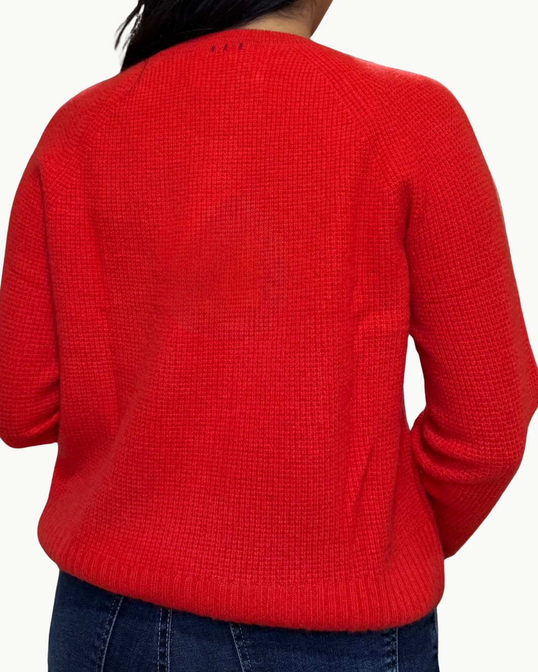 CASHMERE WAFFLE SWEATSHIRT IN FRENCH RED