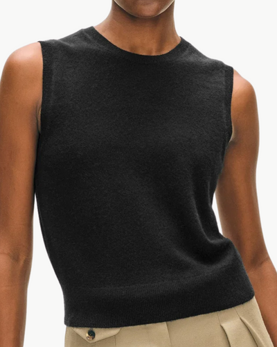 CASHMERE SHELL TANK IN BLACK
