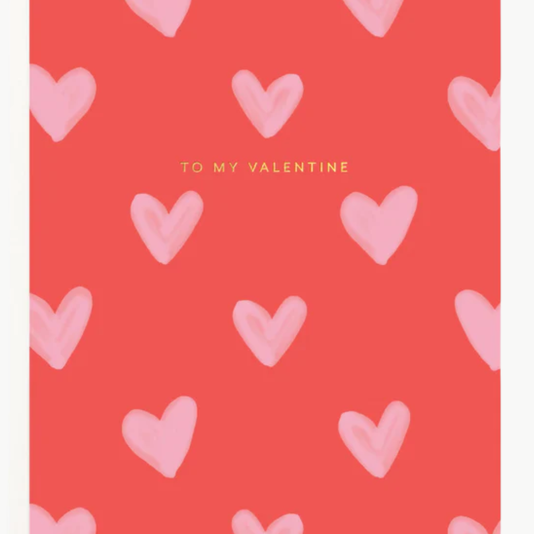 Ramona & Ruth MY VALENTINE PINK HEARTS GREETING CARD at Romi Boutique