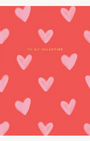 Ramona & Ruth MY VALENTINE PINK HEARTS GREETING CARD at Romi Boutique