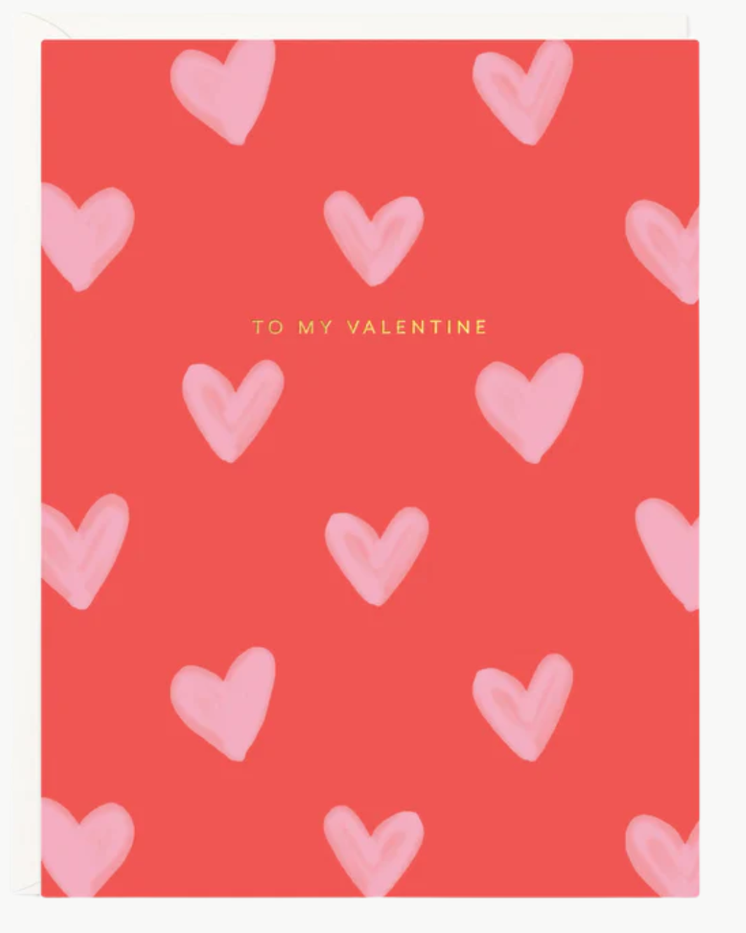 Ramona & Ruth MY VALENTINE PINK HEARTS GREETING CARD at Romi Boutique