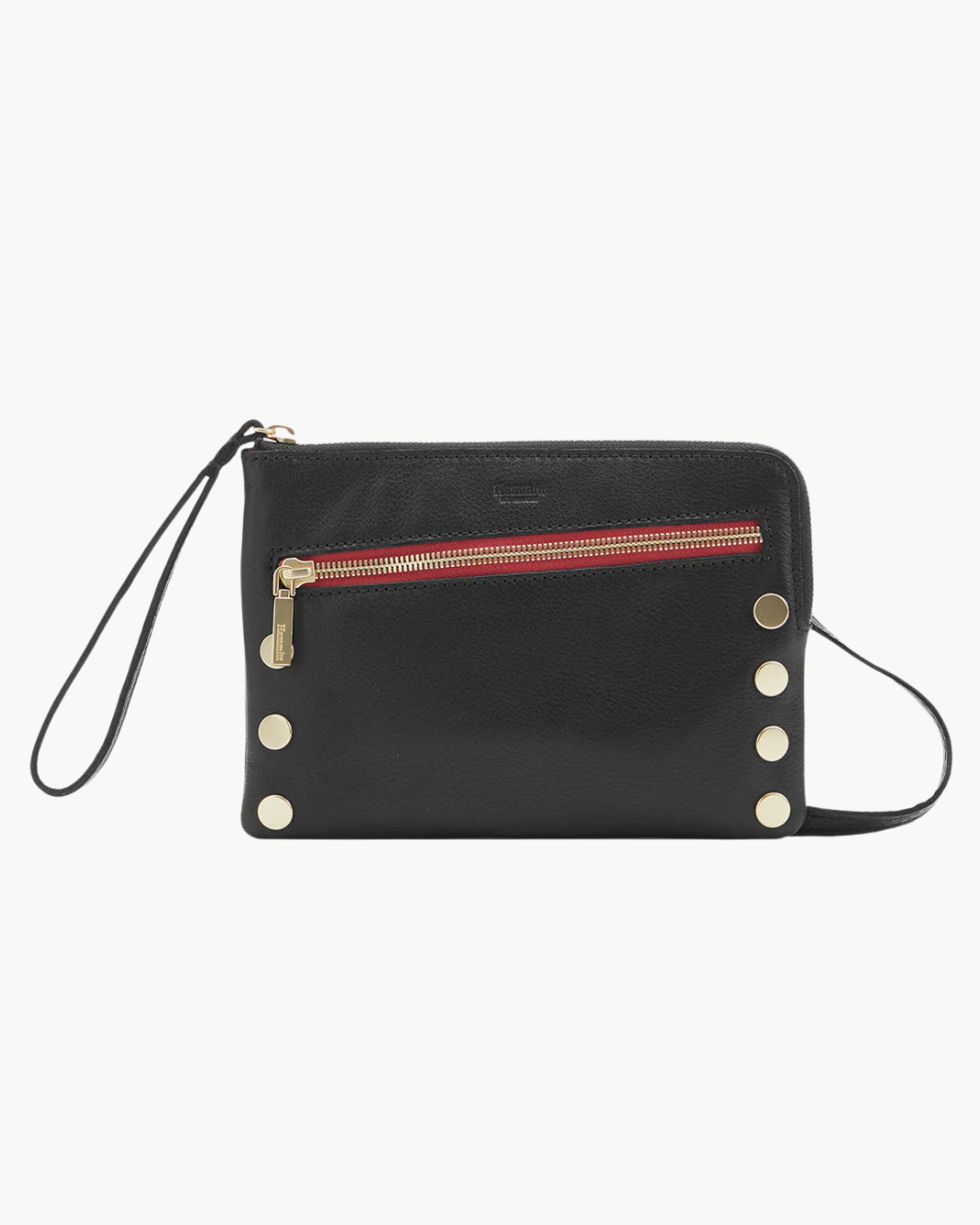 NASH SMALL IN BLACK/BRUSHED GOLD RED ZIP