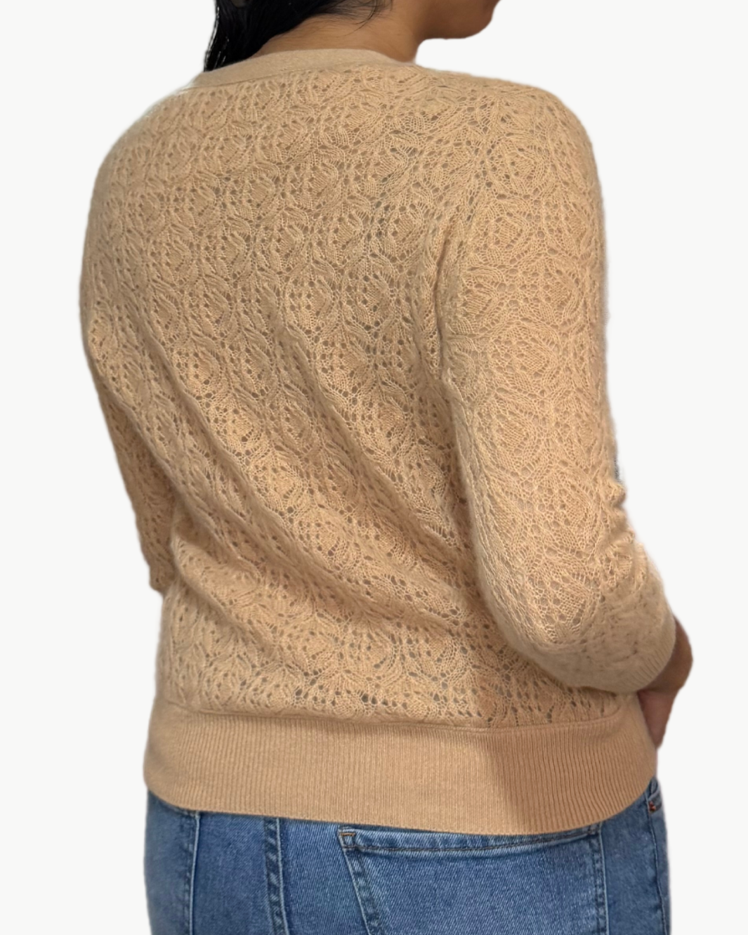 Brazeau Tricot Lace Patch Cardigan at Romi Boutique