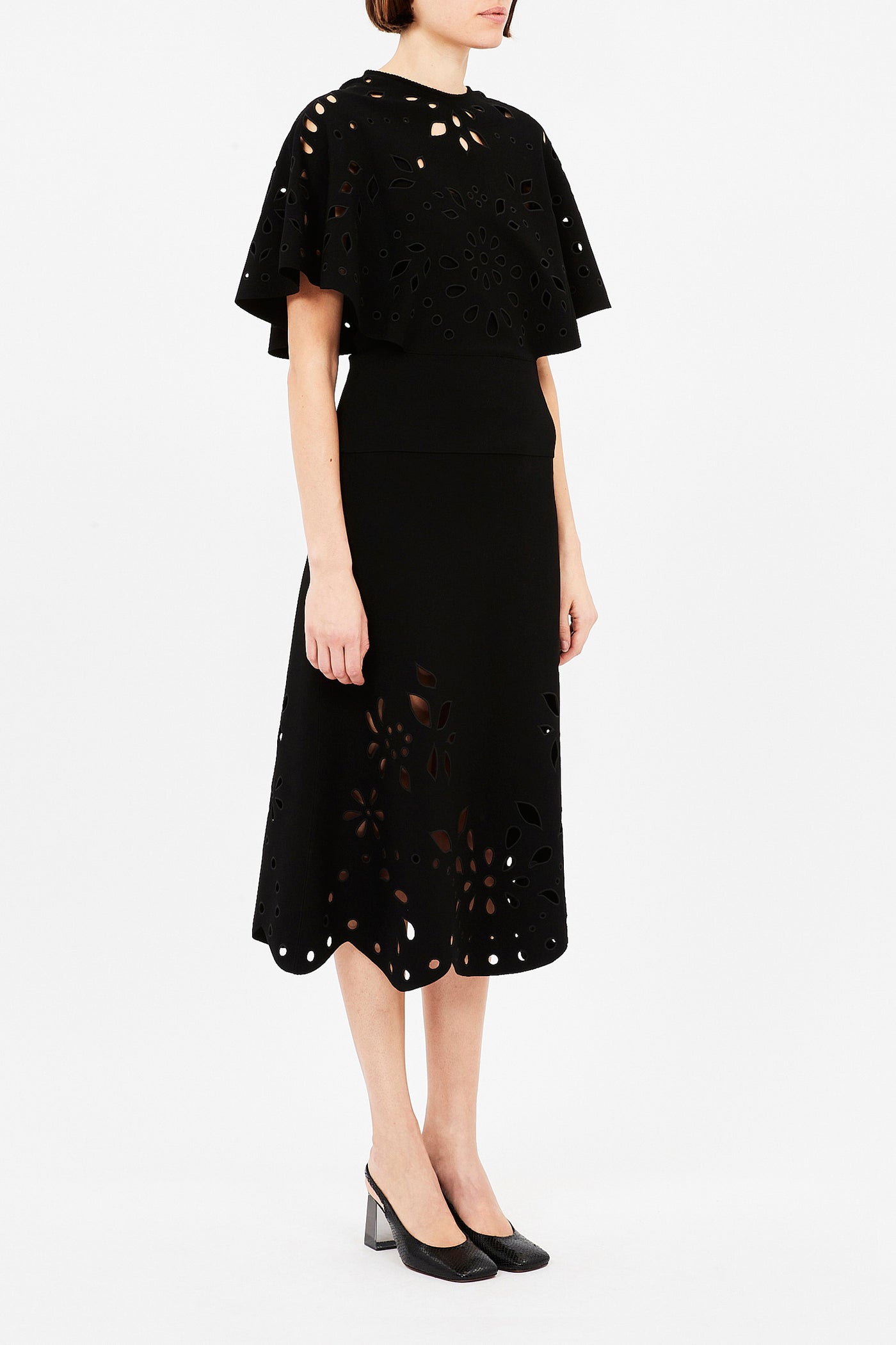 JOSIE CAPE SLEEVE KNIT TOP IN NOIR