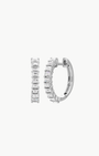 EF Collection Prong Set Diamond Baguette Hoop Earrings at Romi Boutique