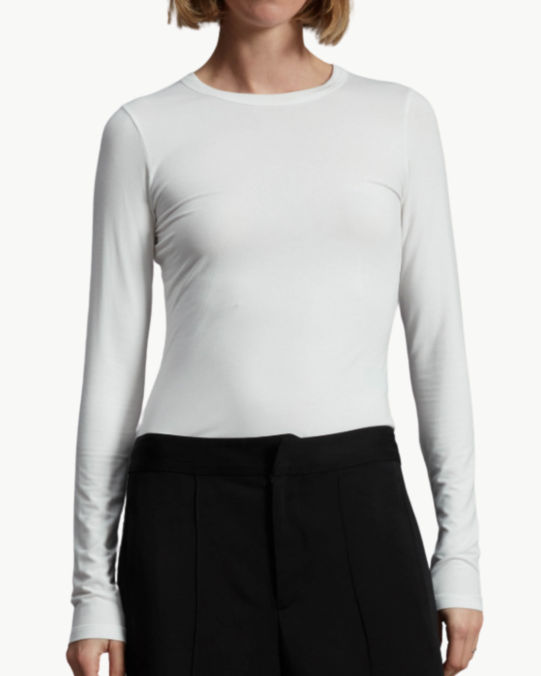 LUCA JERSEY SLIM LONG SLEEVE IN WHITE