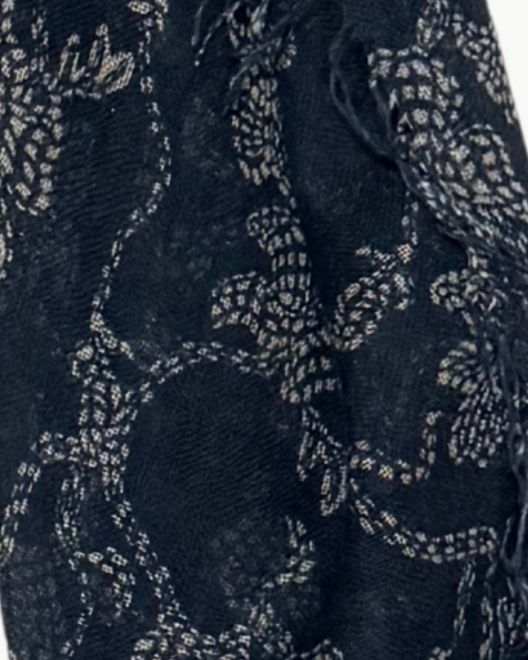 CASHMERE AND SILK SCARF IN BLACK FLORAL - Romi Boutique