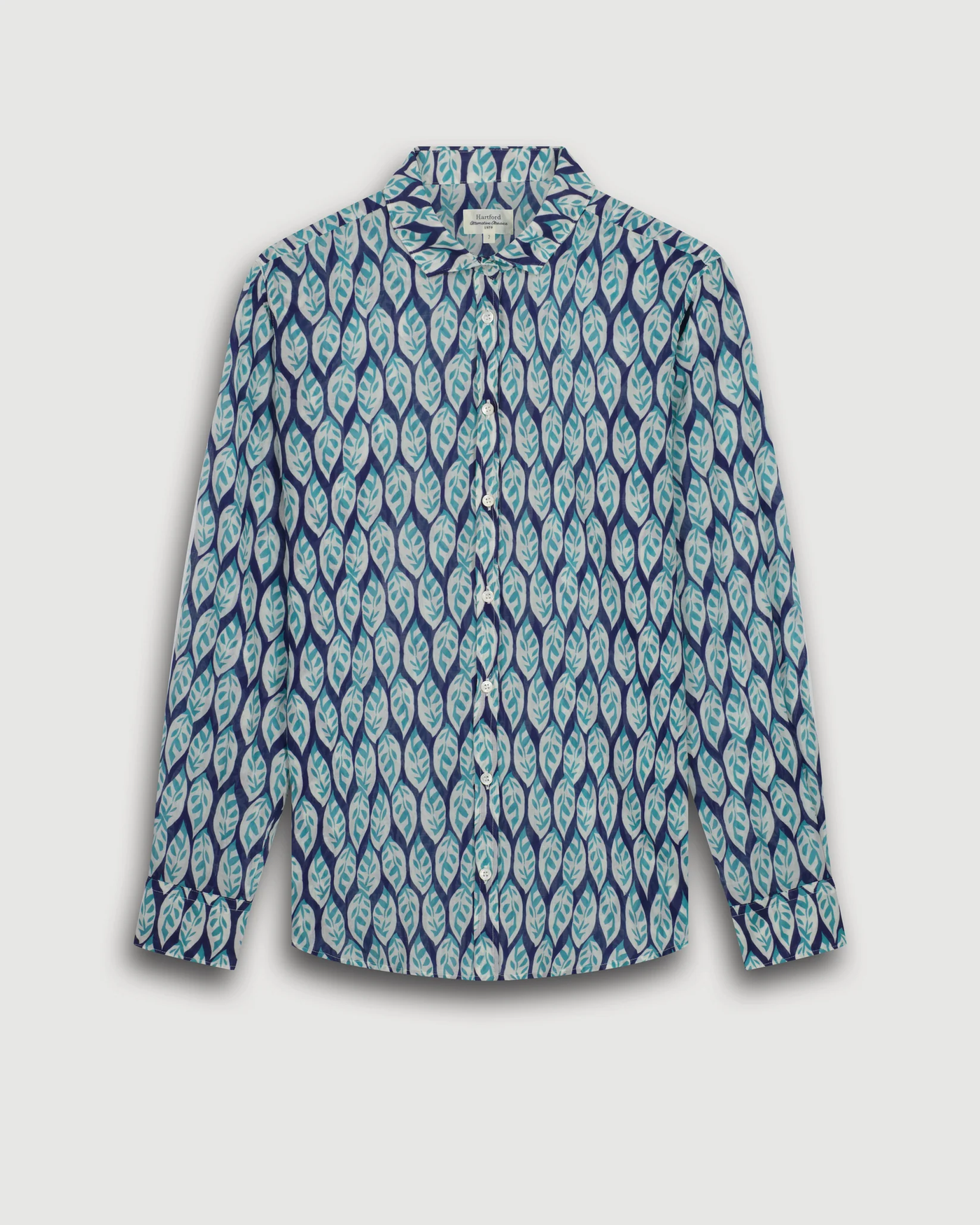 CORAZON WOVEN COTTON SHIRT IN BLUE - Romi Boutique