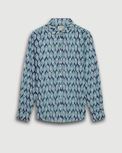 CORAZON WOVEN COTTON SHIRT IN BLUE - Romi Boutique