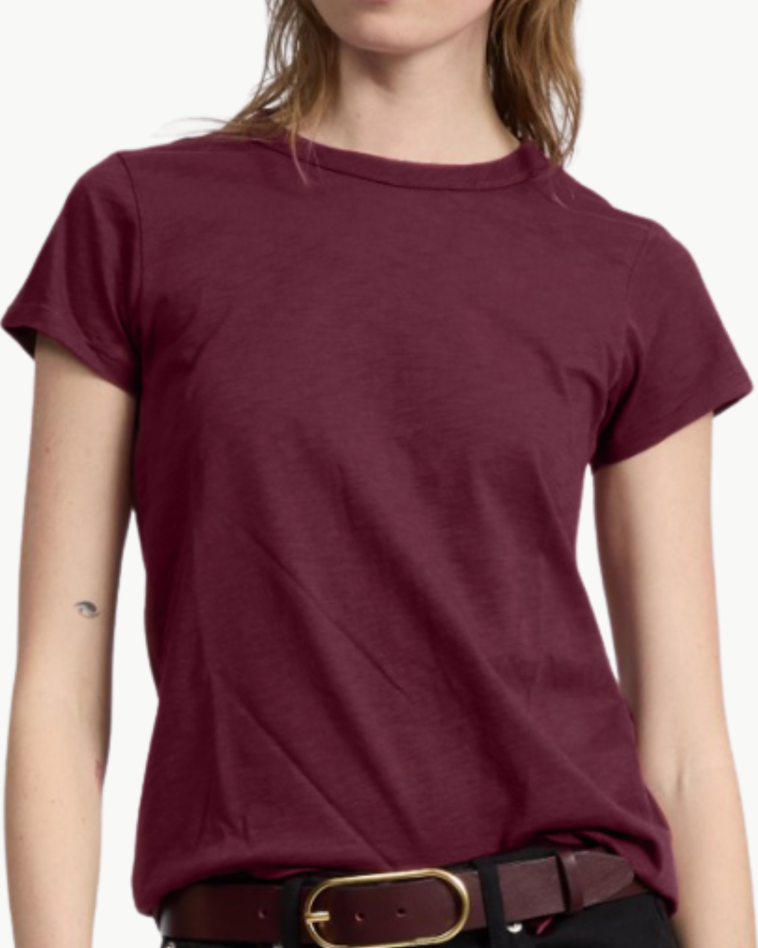 THE SLUB TEE IN BURGUNDY