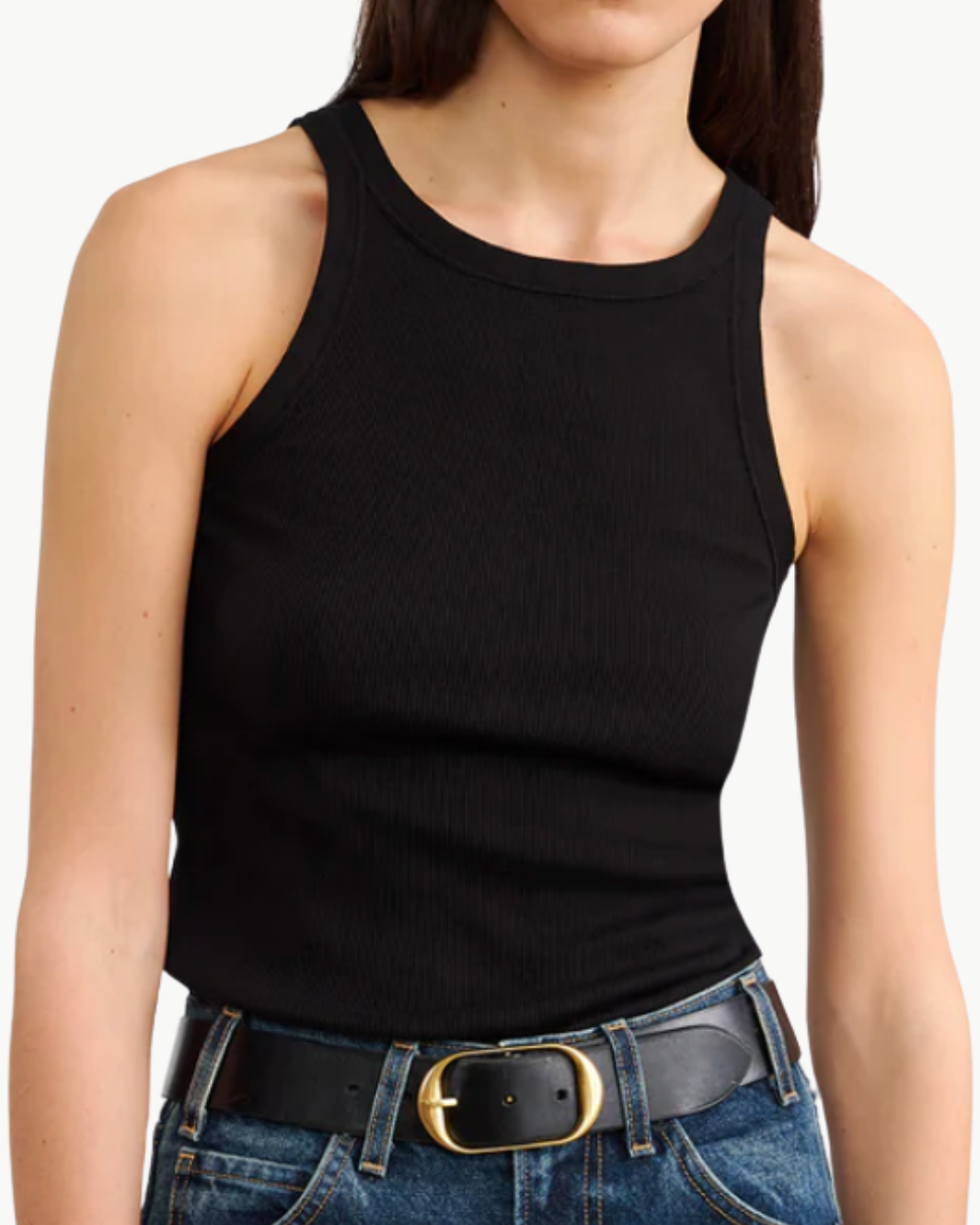 JENNIFER RIB TANK IN JET BLACK