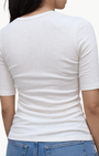 Enza Costa TEXTURED RIB HALF SLEEVE U at Romi Boutique