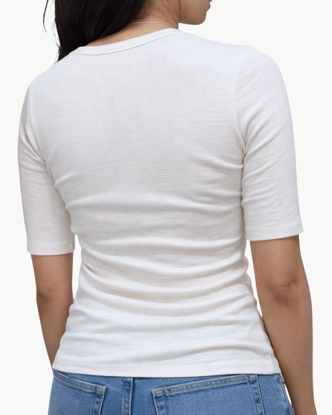 Enza Costa TEXTURED RIB HALF SLEEVE U at Romi Boutique