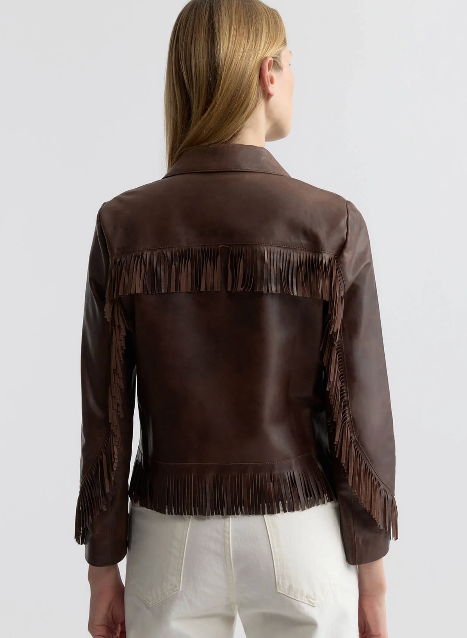 Nili Lotan Lazare Fringe Leather Jacket at Romi Boutique