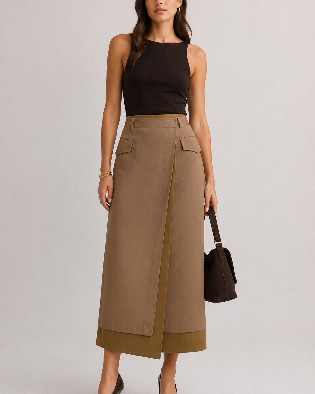 A Trip to the Met Cotton Wrap Midi Skirt