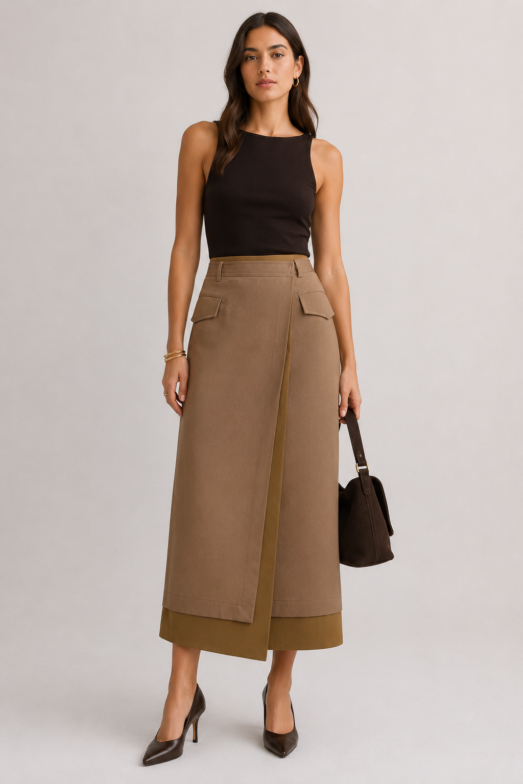 A Trip to the Met Cotton Wrap Midi Skirt