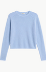 Minnie Rose Sheer Luxury Cashmere Raglan Crew with Rolled Trims at Romi Boutique