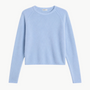 Minnie Rose Sheer Luxury Cashmere Raglan Crew with Rolled Trims at Romi Boutique
