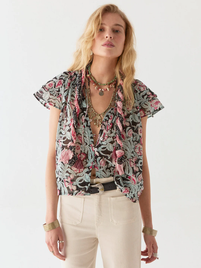 VEGA BLOUSE IN HAWAIIAN BEACH ROSA ROSAE