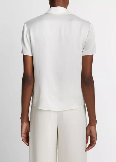SILK SHORT-SLEEVE POLO IN OFF-WHITE