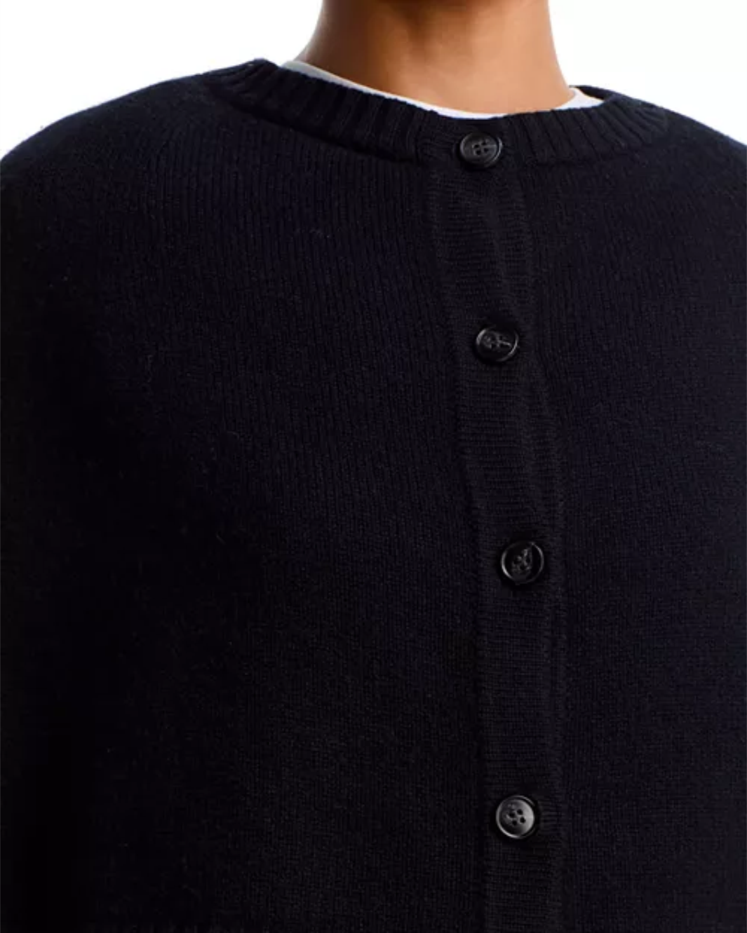 Lisa Yang Quinnie Cashmere Button Front Cape at Romi Boutique