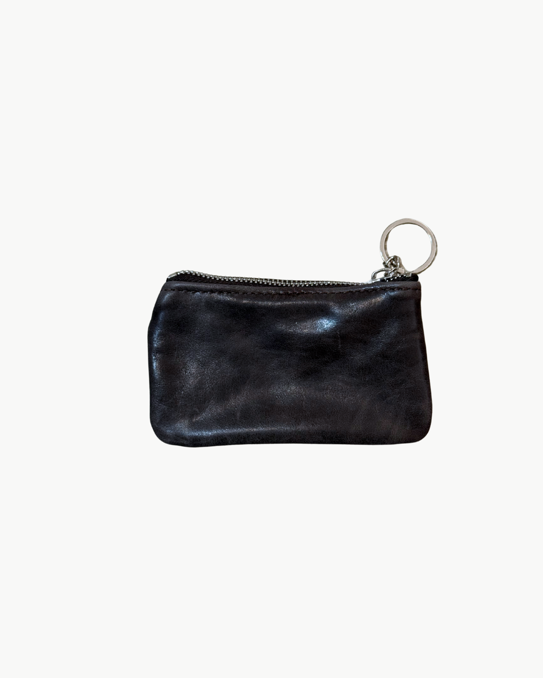 HAIR ON HIDE KEYCHAIN IN BROWN LEATHER