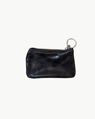 HAIR ON HIDE KEYCHAIN IN BROWN LEATHER
