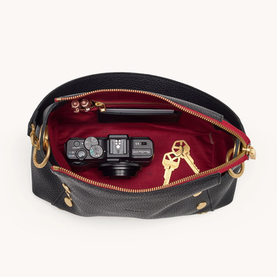 BRYANT MED IN BLACK/BRUSHED GOLD RED ZIP