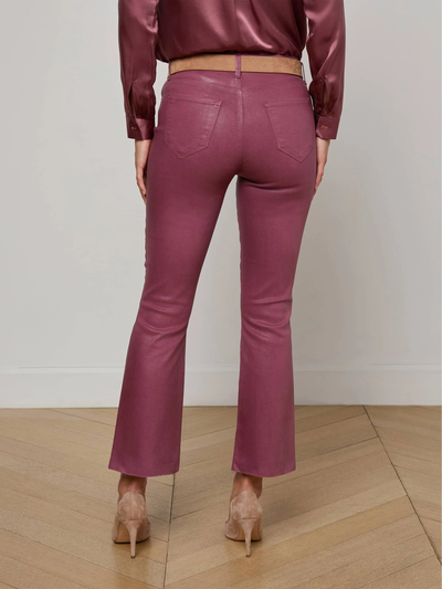 KENDRA CROPPED FLARE IN DEEP MAUVE COATED