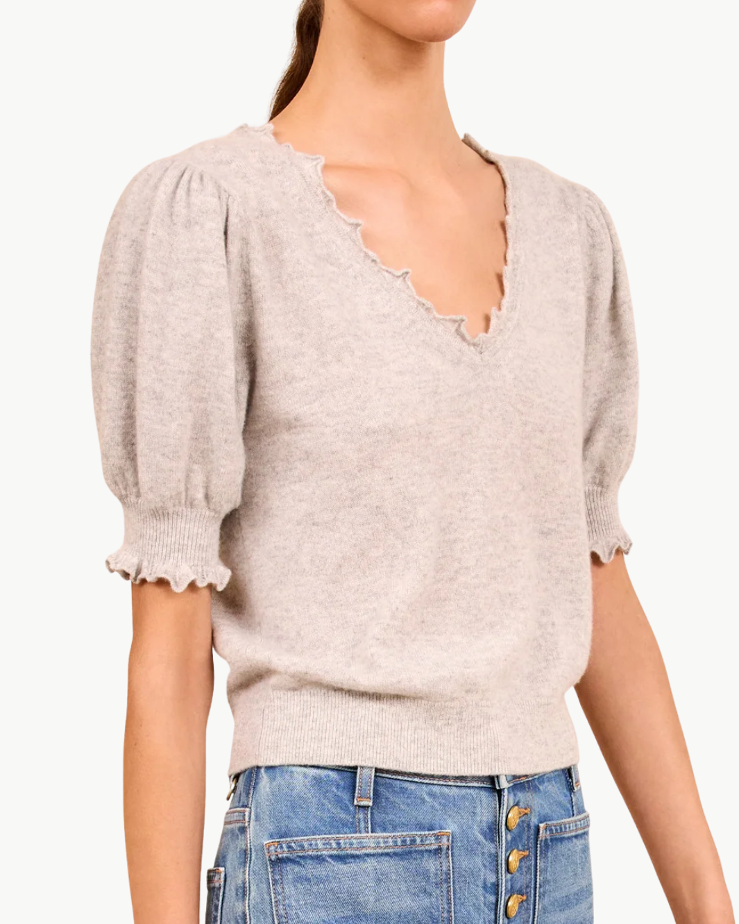 Ulla Johnson POLLINE SHORT SLEEVE TOP at Romi Boutique