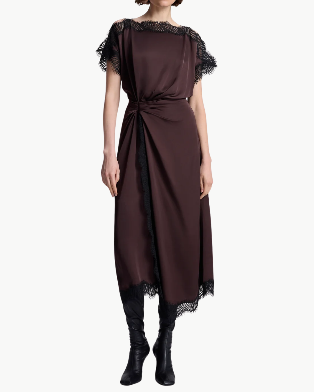 LUNA DRESS IN COCOA/BLACK - Romi Boutique