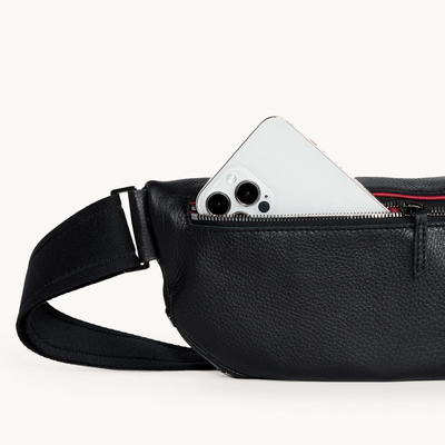 CHARLES CROSSBODY MED IN BLACK/GUNMETAL