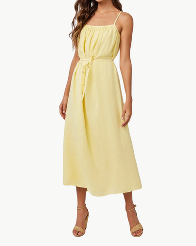 SHIRRED CAMI MAXI DRESS IN DAHLIA YELLOW