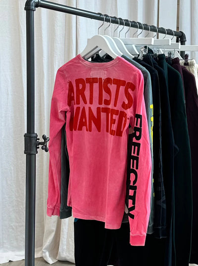 ARTISTSWANTED SUPERVINTAGE LONGSLEEVE T IN PINK PLANT - Romi Boutique
